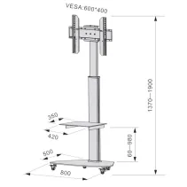 Techly ICA-TR3SL Stojak mobilny TV 37-70" z półkami - B2B Netinet