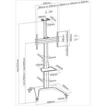 Techly ICA-TR48W Stojak mobilny TV 37-70" z półkami - B2B Netinet