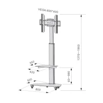 Techly ICA-TR3WH Stojak mobilny TV 37-70" z półkami - B2B Netinet