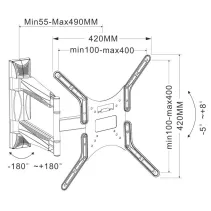 Techly 364451 Wieszak TV 25-52" ścienny obrotowy - B2B Netinet
