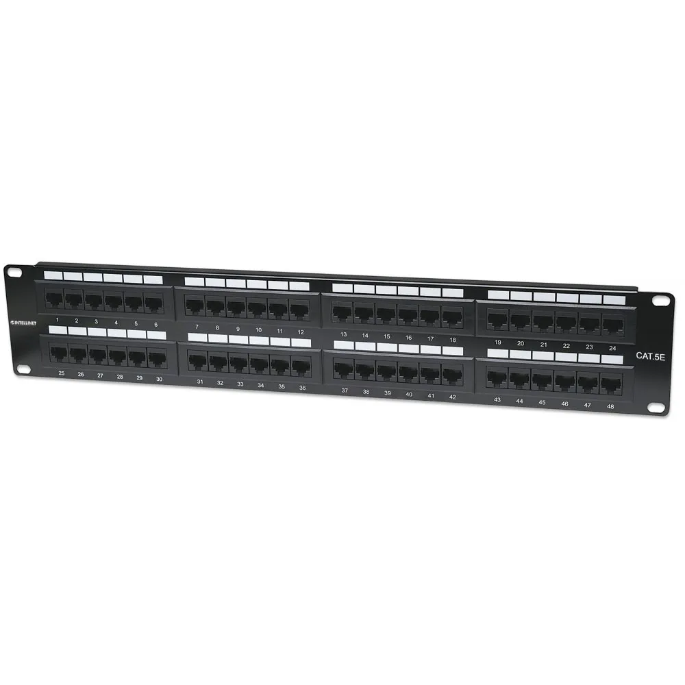 Patch panel 48-portów RJ45 UTP Cat5e 2U Rack 19