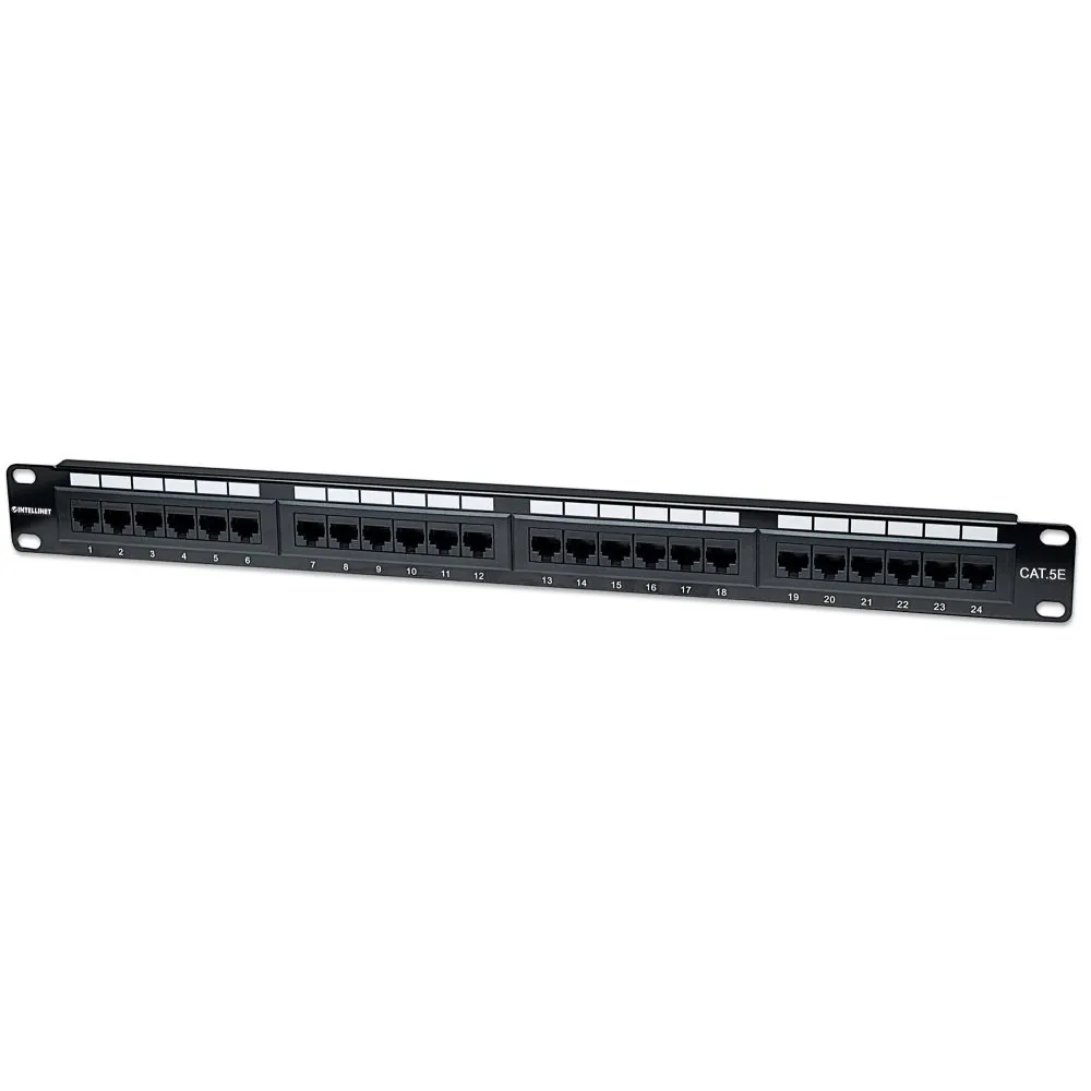 Patch panel 1U Rack 19 UTP 24xRJ45 Cat5e
