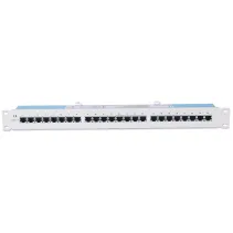 Patch panel 1U Cat5e STP, 24 porty RJ45, szary