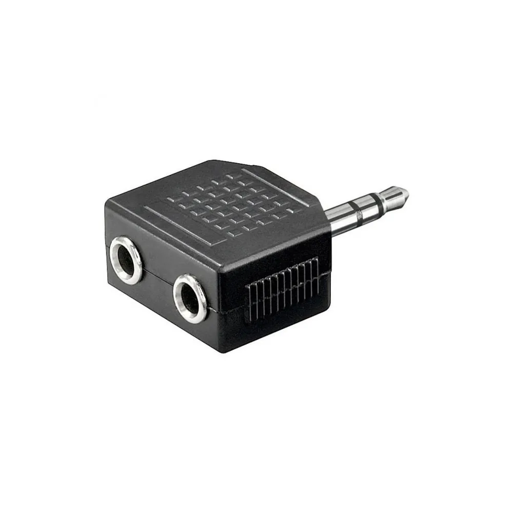 Adapter A/V mini Jack 3.5mm 2x żeński na 1x męski