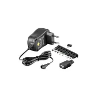 Uniwersalny zasilacz 230V, 12W/1A, 3-12V, 6 wtyków DC, 1xUSB