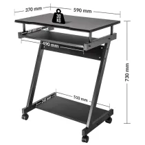 Manhattan 207935 Mobilne biurko pod komputer czarne - B2B Netinet