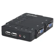 Manhattan 151269 Przełącznik KVM 4x1 VGA/USB z audio