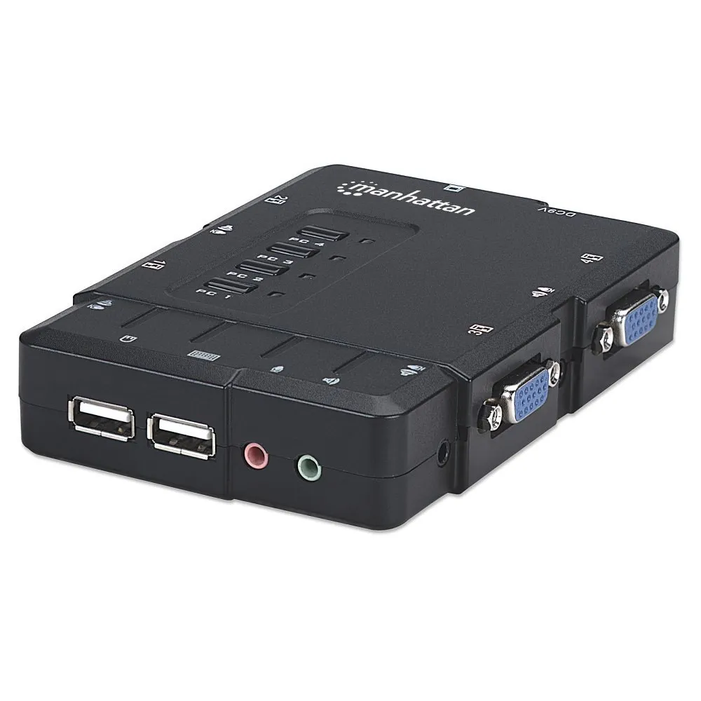 Manhattan 151269 Przełącznik KVM 4x1 VGA/USB z audio