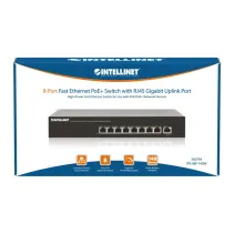 Switch 8x RJ45 10/100 PoE+ 140W, metal, desktop