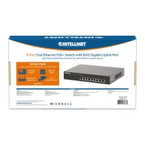 Switch 8x RJ45 10/100 PoE+ 140W, metal, desktop