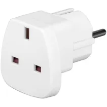 Adapter wtyku zasilania UK/BS, UK/EU 13A biały