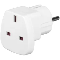 Adapter wtyku zasilania UK/BS, UK/EU 13A biały