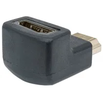 Adapter HDMI na HDMI M/F 4K*60Hz kątowy 90° dół
