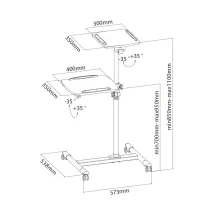 Stolik prezentacyjny do projektora i laptopa regulowany