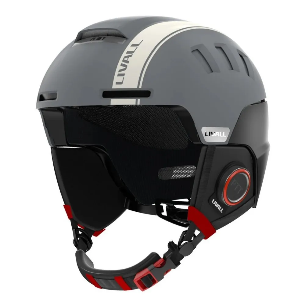 Kask narciarski Bluetooth 54-58cm Intercom/SOS szary