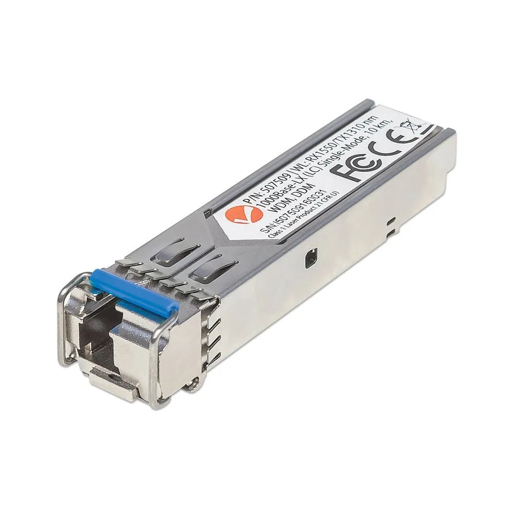 Moduł SFP WDM 1G, LC Simplex SM, 10km, 1000Base-LX, RX1550nm/TX1310nm, miniGBIC, DDM, MSA
