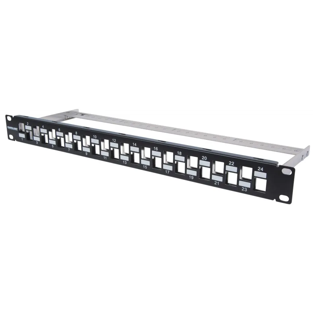 Patch panel 24P keyst 1U tray