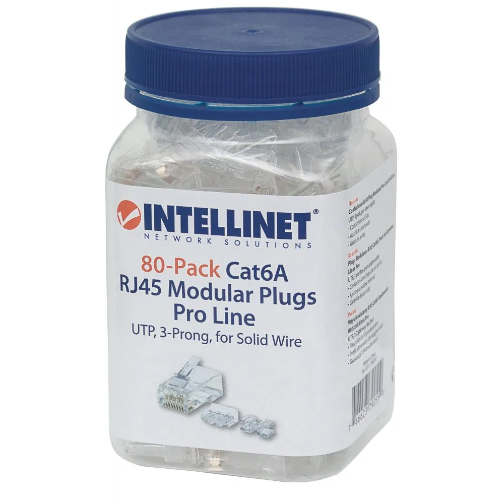 Wtyk RJ45 8P/8C Cat6a UTP, drut, linia PRO, 80 szt