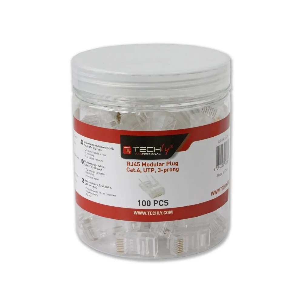 Wtyk RJ45 8P/8C Cat6 UTP, drut, 100 szt