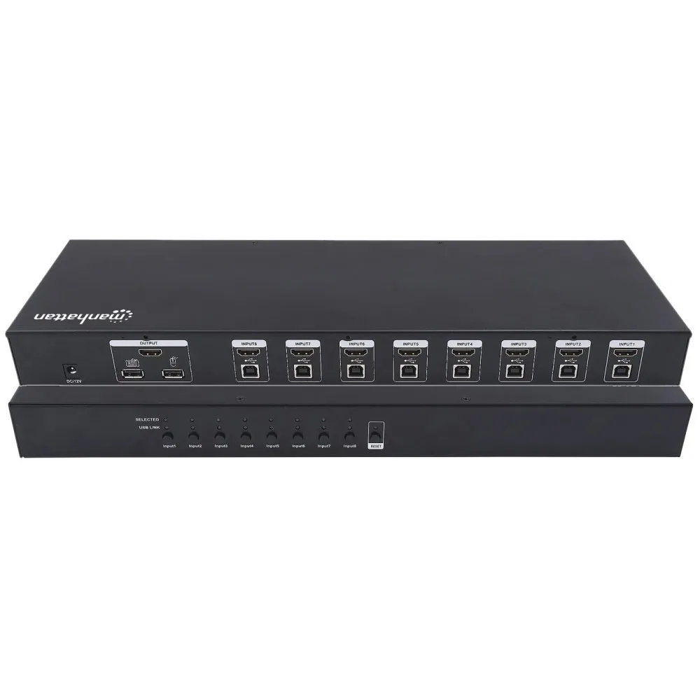 Manhattan 152785 Przełącznik KVM 8x1 HDMI/USB 1080p Rack 19"