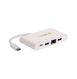 Adapter USB-C na HDMI 4K, USB-A 3.0, RJ45 Gigabit, USB-C PD
