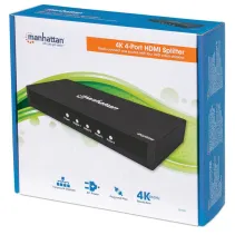 Manhattan 207805 Splitter 1x4 HDMI 2.0 4K*60Hz aktywny HDR