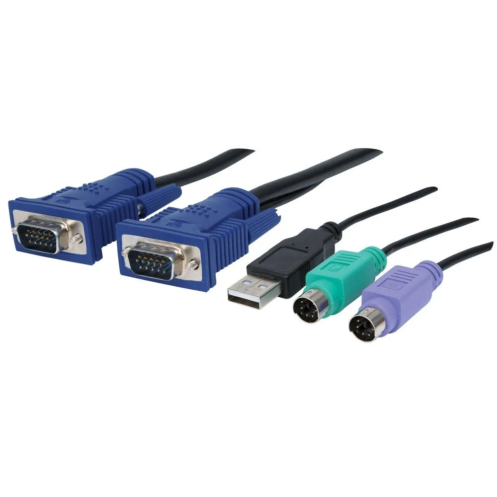 Kabel KVM 3w1 VGA/USB/PS2 zintegrowany 5m