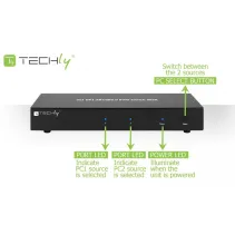Techly 101928 Przełącznik KVM 2x1 DisplayPort/USB 4K