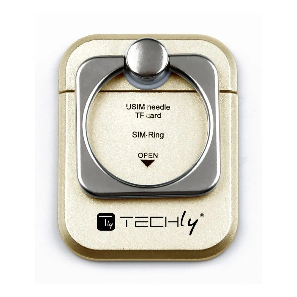 Techly 102697 Uchwyt Ring Holder do telefonu złoty