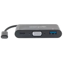 Adapter USB 3.0 A/V USB-C na VGA, USB-A, USB-C M/F