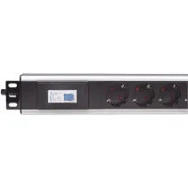 Listwa zasilająca pionowa 12x Schuko, kabel 3m Schuko, wyłącznik auto