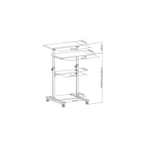 Techly 102833 Biurko 70x35cm do pracy stojącej mobilne - B2B Netinet