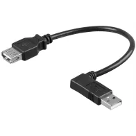 Adapter USB 2.0 USB-A na USB-A kątowy 90° M/M 0,15m