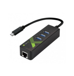 Karta sieciowa/adapter USB-C na RJ45 Gigabit, hub 3x USB 3.0