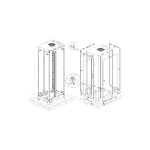 Szafa stojąca złożona 27U 600x600 rack 19 drzwi szklane