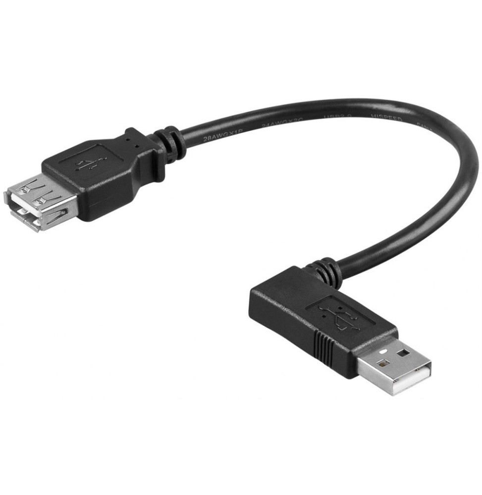 Adapter USB 2.0 USB-A na USB-A kątowy 90° M/M 0,15m