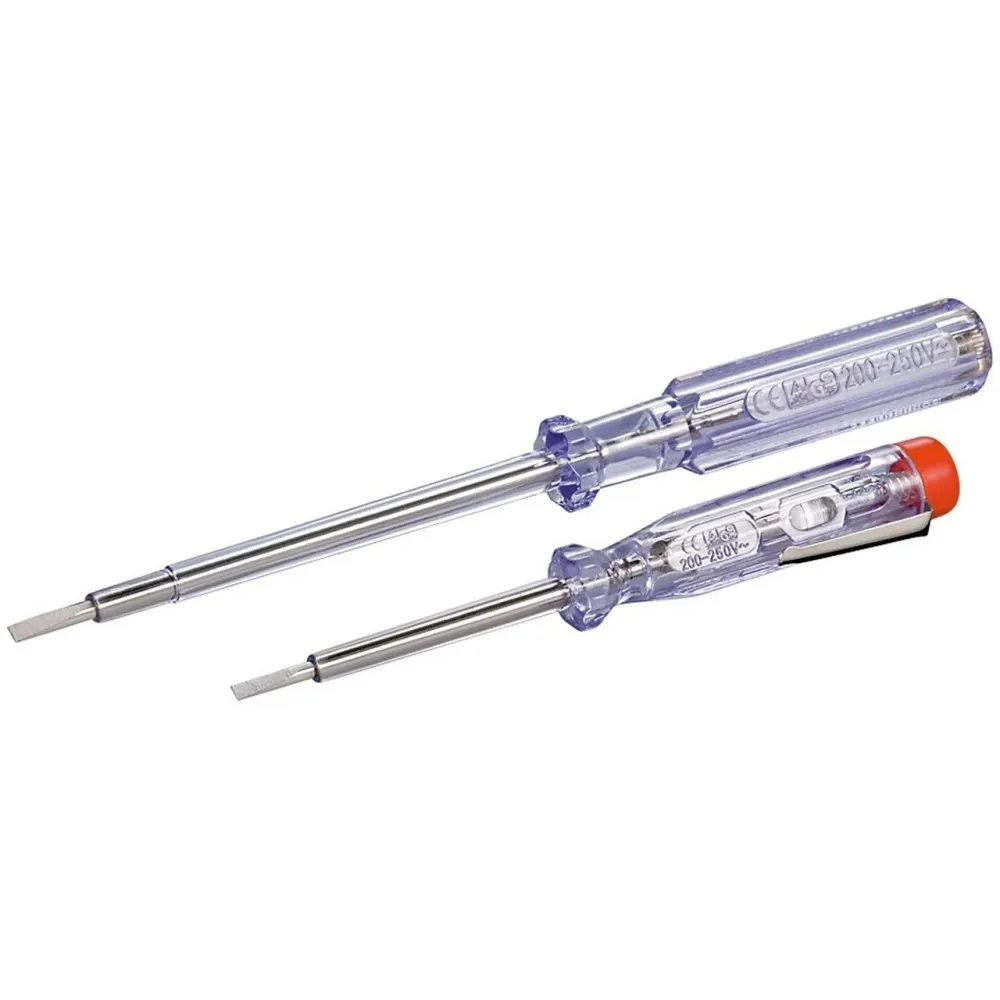 2 śrubokręty elektryczne tester próbnik napięcia 3X60mm 3,5X100mm