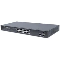 Switch zarządzalny 16x RJ45 Gigabit PoE+ 374W, 2x SFP