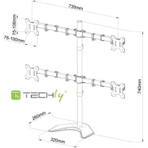 Techly 027590 Noga do 4 monitorów 13-27" obrotowa - B2B Netinet