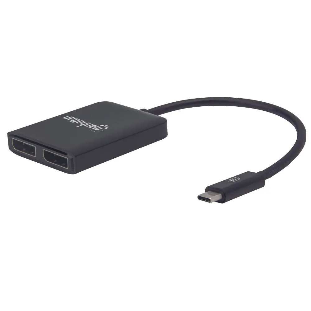 Adapter splitter USB-C na 2x DisplayPort 4K*30Hz M/F