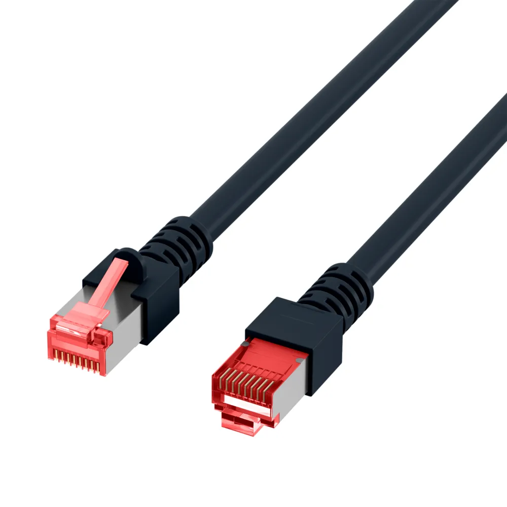 Patchcord Cat6 SFTP 2M 100% Cu czarny
