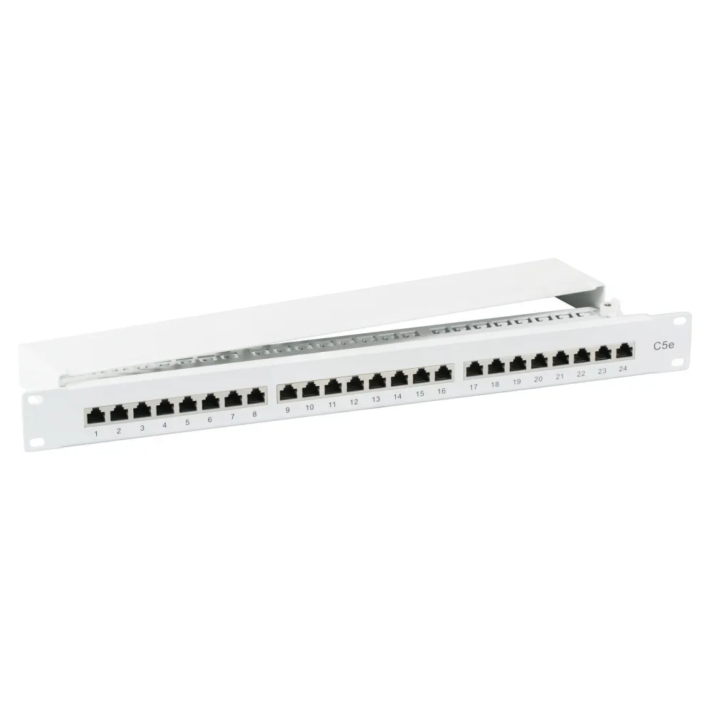 Patch panel 24 stp C5 1U szar