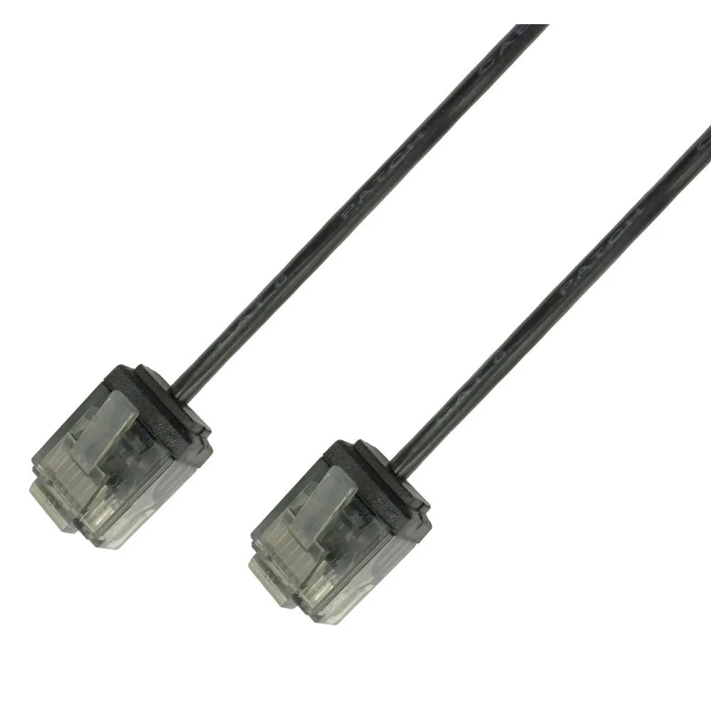 Patchcord slim Cat6 UTP 2M 100% Cu czarny