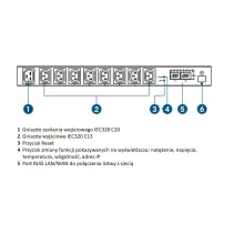 Listwa zarządzalna po IP 19" 1U, 8x C13, kabel odł. 2m C19-in/C20-out