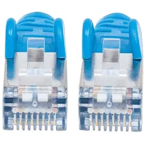 Patchcord Cat6a SFTP 0,5M 100% Cu niebieski