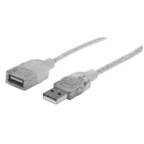 Kabel USB 2.0 przedłużacz USB-A na USB-A M/F 1.8m srebrny