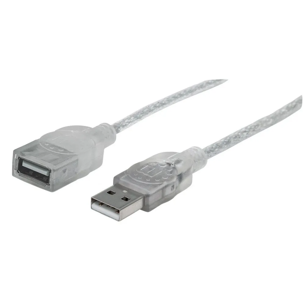 Kabel USB 2.0 przedłużacz USB-A na USB-A M/F 1.8m srebrny