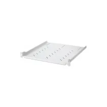 Półka 1U 470mm rack 19, 4 pkt mocowania, perforowana, szara