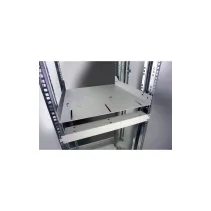 Półka 1U 470mm rack 19, 4 pkt mocowania, perforowana, szara