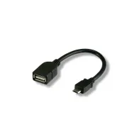 Kabel USB 2.0 OTG USB-A na USB-MicroB M/F 0.2m